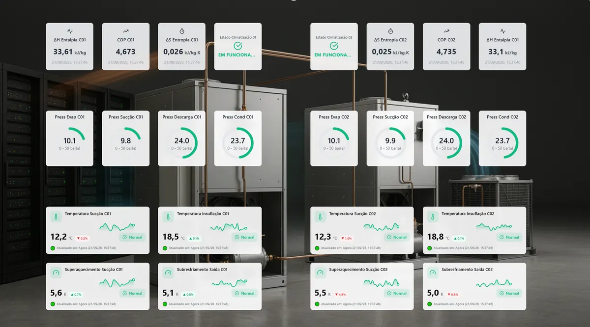 Two-chiller refrigeration cycle on the dashboard